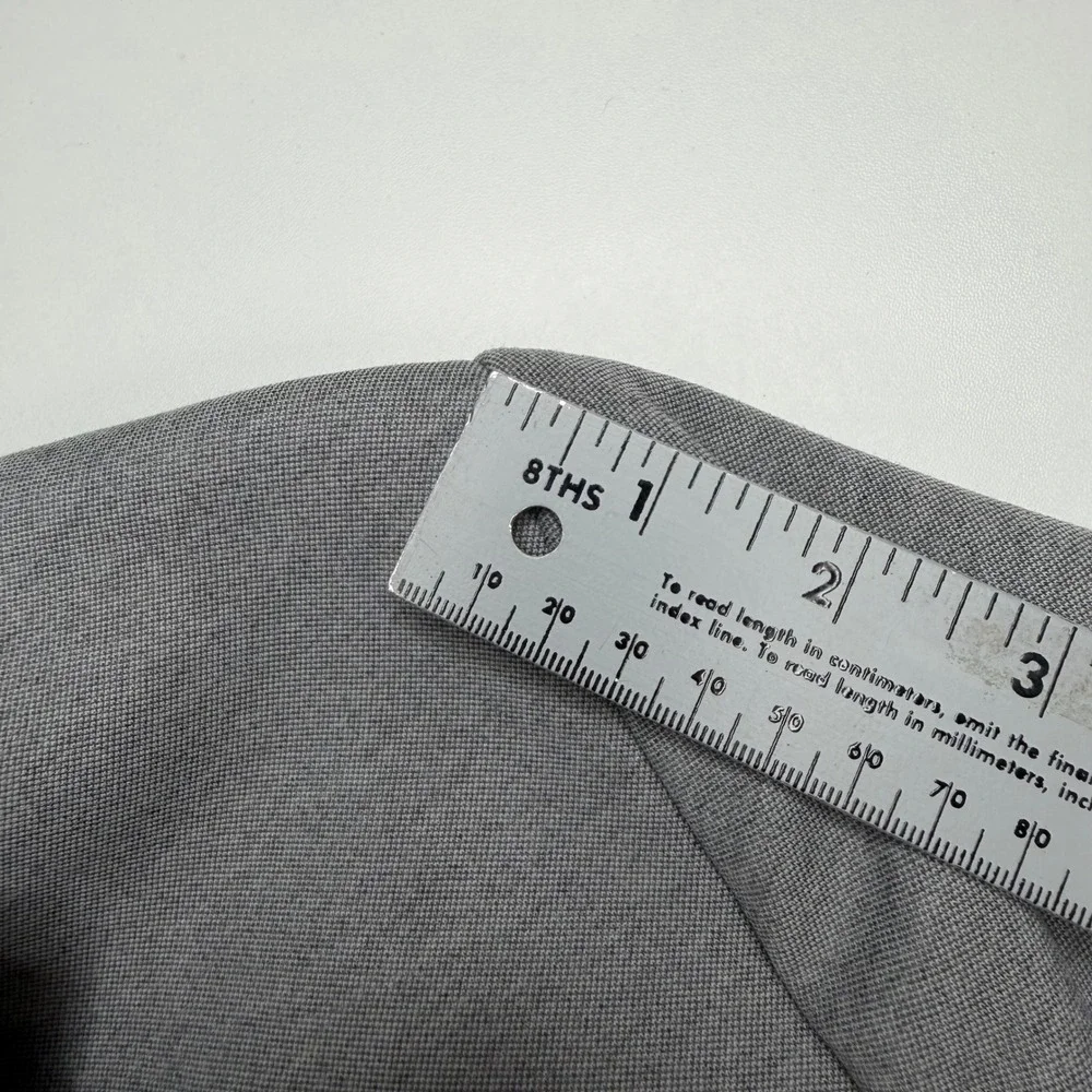 Banana Republic Mens Tailored Fit 2 Piece Suit Heather Grey 46R 40W Stretch Knit